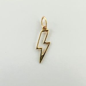 14k Yellow Gold Open Lightning Bolt Charm Pendant
